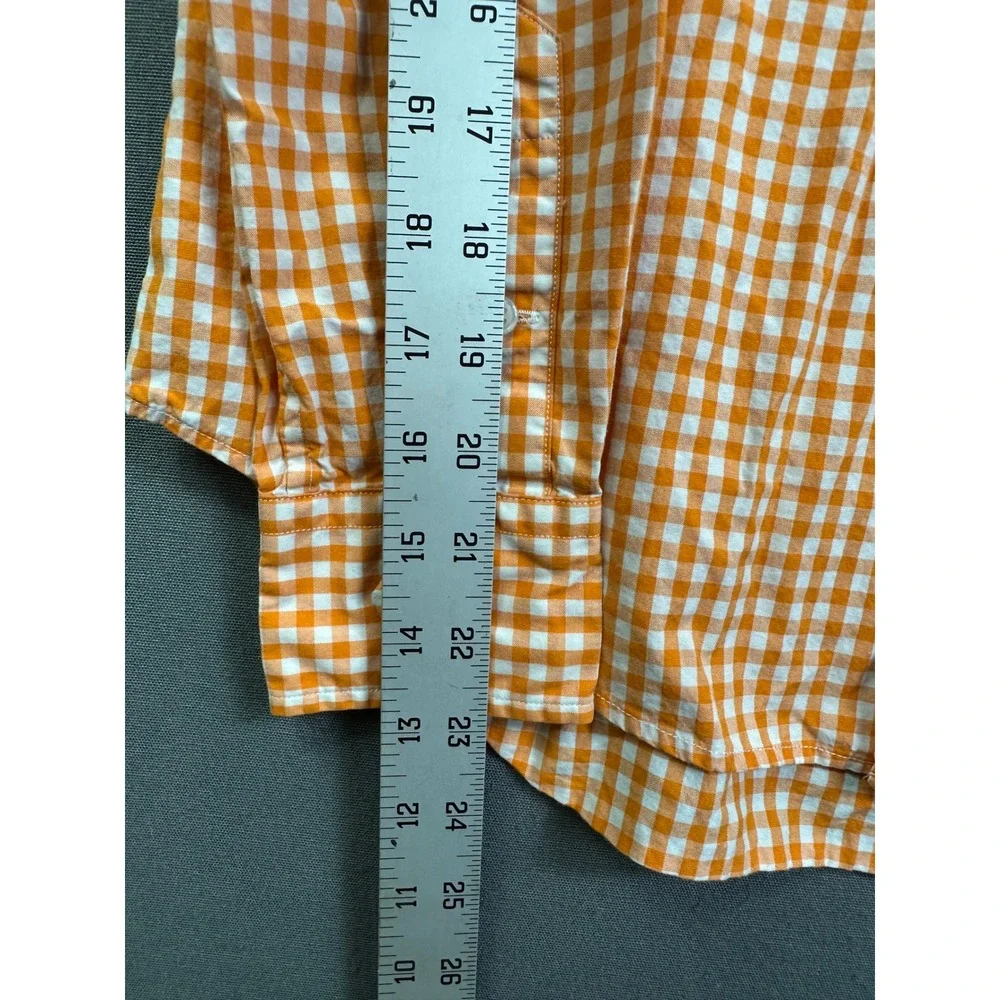 Ralph Lauren Sport Kids Orange Gingham Button Down Shirt Long Sleeve Size 6